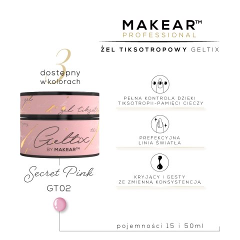 Geltix Secret Pink GT02 - żel tiksotropowy 50ml